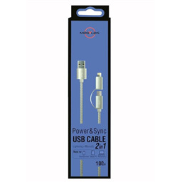 Кабель USB 2 в 1 (Lighting, MicroUSB)