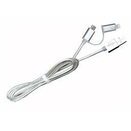 Кабель USB 2 в 1 (Lighting, MicroUSB)