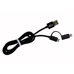 Кабель USB 2 в 1 (Lighting, MicroUSB)
