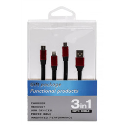 Кабель USB 3 в 1 (Lighting, MicroUSB, Type-C)