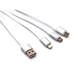 Кабель USB 3 в 1 (Lighting, MicroUSB, Type-C)
